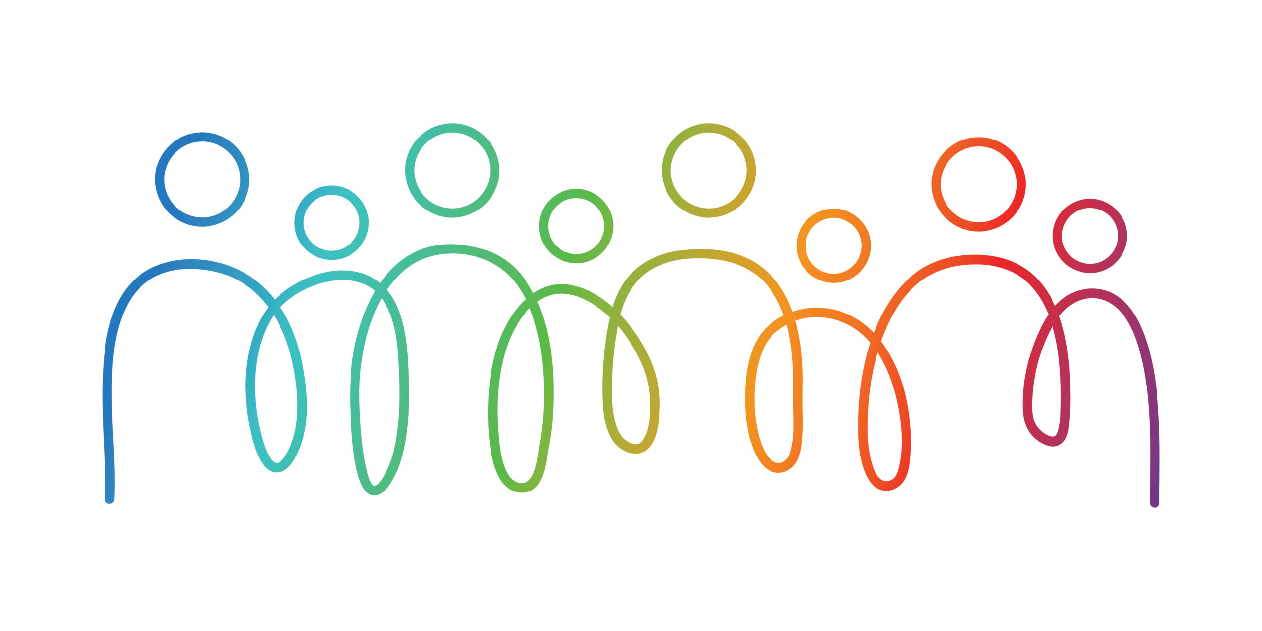 Hand drawn Inclusion and diversity colorful gradations.Vector illustration Rappresentazione di Cascina Nuova di Roletto e dei servizi ambulatoriali in sede centrale a Torino